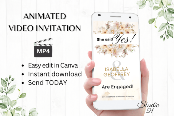 Boho Engagement Announcement W1306B: A Modern Serif for Heartfelt Invitations