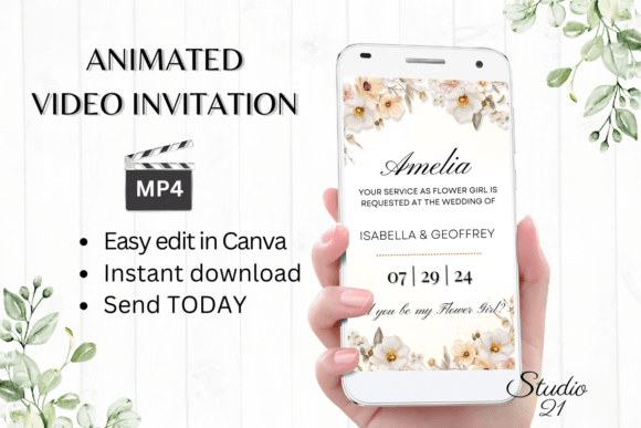 Boho Flower Girl Proposal: A Modern Script for Digital Invites