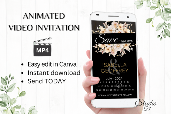 Boho Save the Date W2307B: Your Digital Evite Template