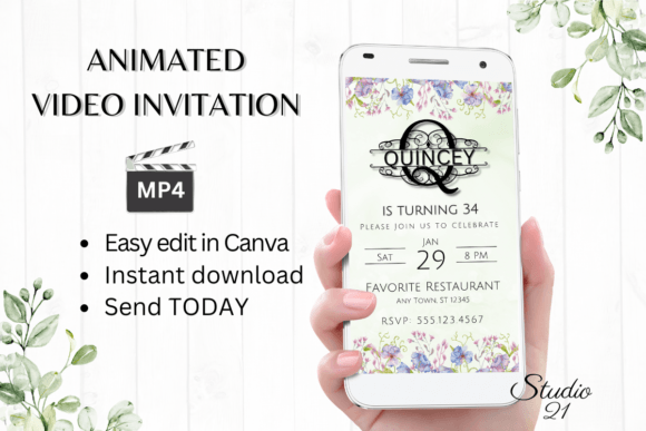 Celebrate in Style: The Video Birthday Evite (Monogram Letter Q)