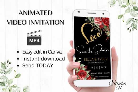 Digital Save the Date Announcement W291: Effortless Elegance
