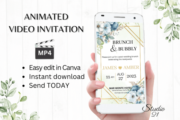 Digital Wedding Brunch Invite W984: A Modern Celebration Starter