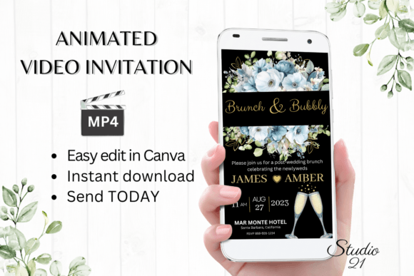 Digital Wedding Brunch Invite W987B: Elevate Your Morning Celebration