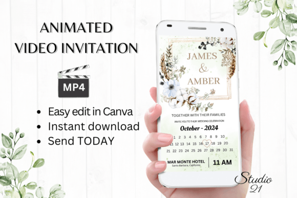 Effortless Elegance: The Boho Wedding Invitation W8102B