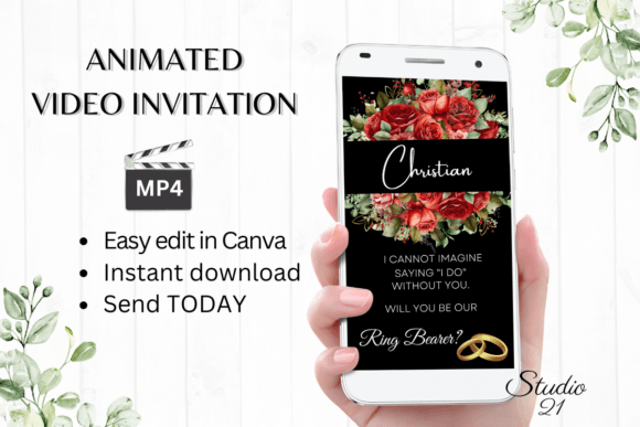 Smartphone Ring Bearer Proposal W397RB: A Modern Twist on Wedding Invitations