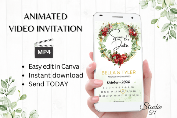 Smartphone Save the Date W298B: Your Digital Invitation Template
