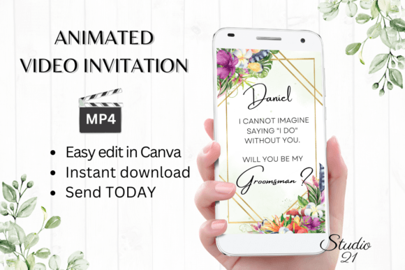 Tropical Groomsman Proposal: A Digital Invitation Template
